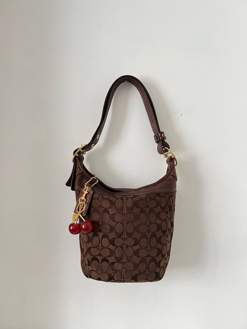 Coach Choco Brown Signature Canvas Shoulder Bag
